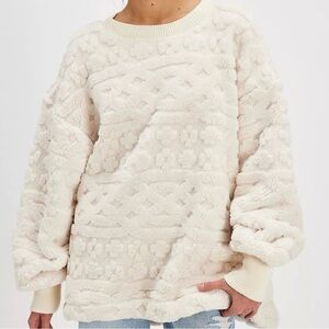 Free People Cable Knit Sweatshirt new Large